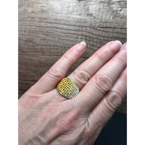 Signed Chelsea Taylor yellow ombré sterling silver ring size 8 - Picture 3 of 16